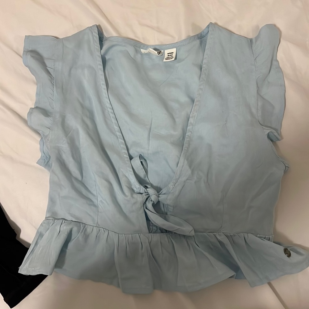 light blue roxy top
